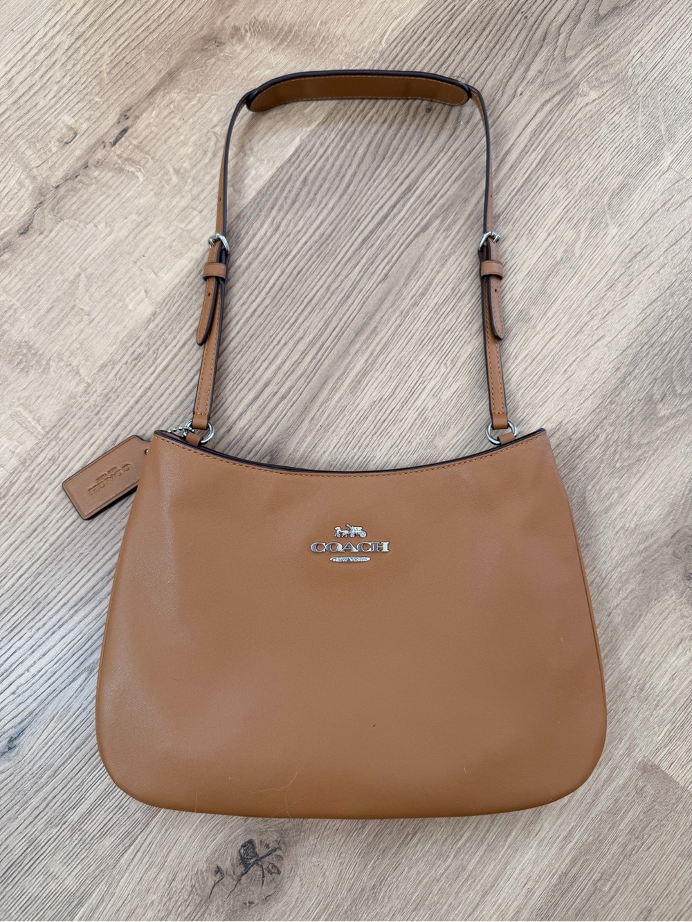 Coach Tan Penelope Leather Shoulder Bag with Silver Logo